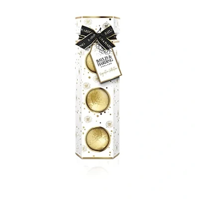 Image of Baylis &amp; Harding Sweet Mandarin Grapefruit Luxury Bath Bomb Fizzer Trio Gift Set (Pack of 1) Vegan Friendly