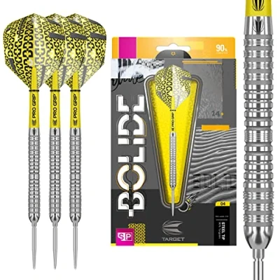 Image of TARGET Darts Bolide 90% Tungsten Swiss Point Steel Tip Set of 3, Barrel 04, 21 Grams Featuring Pro Grip Dart Stems, Number 6 Flights, Points Professional