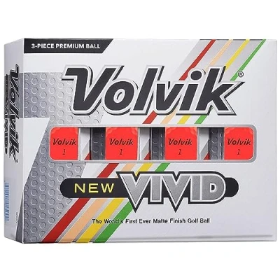 Image of Volvik Vivid Golf Balls: Matte Red, Dozen