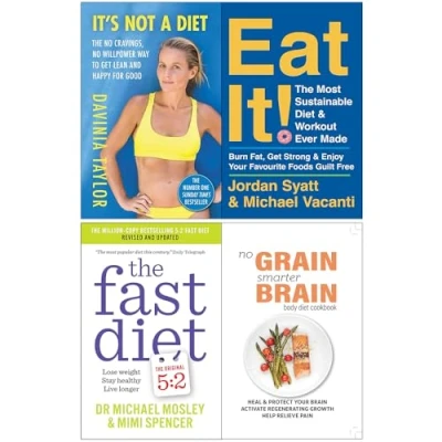 Image of It&#039;s Not A Diet, Eat It, The Fast Diet &amp; No Grain Smarter Brain Body Cookbook 4 Books Collection Set