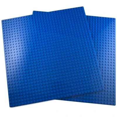 Image of APOSTROPHE Games Building Block Base Plates Compatible with All Major Brands 25.6 cm Blue Baseplates (2x Blue)