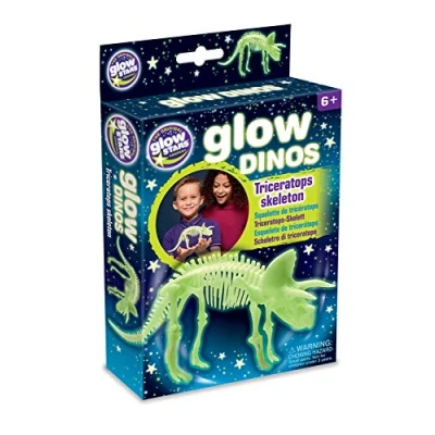 Image of the Original Glowstars Company Glow in Dark Dinos Skeleton Model, Triceratops