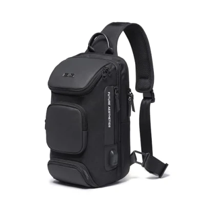 Image of OZUKO Sling Backpack Bag for Men Crossbody Waterproof Casual Shoulder with USB Charging Port