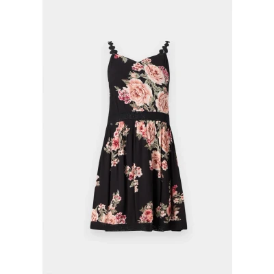 Image of ONLY Onlkarmen ANNE LIFE Dress Day dress, Women&#039;s, Size: 32, Black/orange