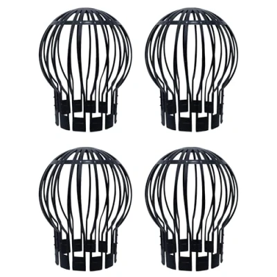 Image of Plastic Gutter Drainpipe Guard Adjustable Black Filters, Flexible Downpipe Protectors, Stop Leaves Debris Moss Mud, Prevent Drain Blockages, Mesh Guard, Cover
