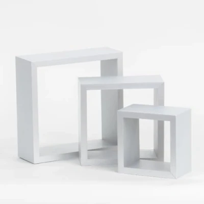 Image of Anika 3pk White Floating Cube Shelves