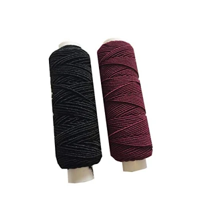 Image of Shirring Shearing Elastic Thread, 20 Meter Each Colour Per Spool, Pack of 2 X 20m Spools, Sewing, Haberdashery, Craft, Smocking, Gathering, (Black &amp; Wine), 30 Colours Available