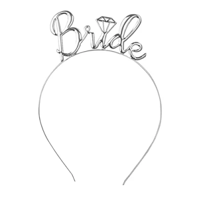 Image of Jagowa 1 Piece Bride to Be Headband Metal Tiara Crown Accessories for Engagement Wedding Party Gift (Silver)