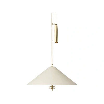 Image of GUBI pendant light A1967, brass, Canvas lampshade, adjustable