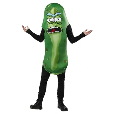 Image of Rubie&#039;s 703153OS Pickle Rick Costume Morty Adult Fancy Dress, Men, Green, One Size