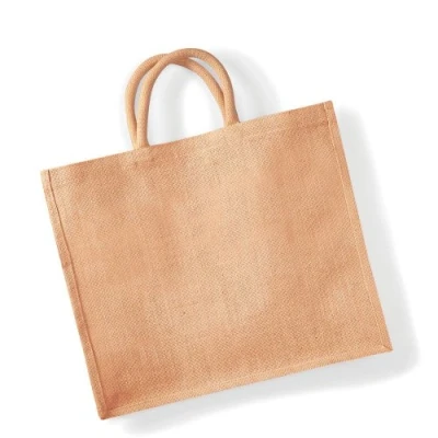 Image of Westford Mill Jumbo Jute Shopper Bag (29 Litres) (Pack of 2) Reusable, Eco Friendly Tote Bags