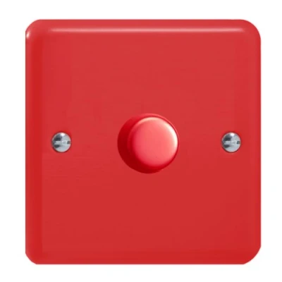 Image of Varilight V Pro Lily Pastel Pillar Box Red 1 Gang LED Trailing Edge Dimmer Switch or 2 Way