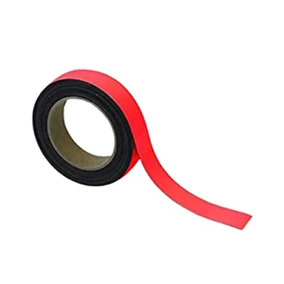 Image of Magnetic Steel Easy Wipe Tape, Thin &amp; Flexible, Cut to Fit Strip, Magnetic, High Visible Identification. Suitable For All Non Surfaces (Red 30mm x 10m)