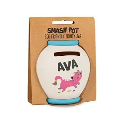 Image of History &amp; Heraldry Personalised Bamboo Smash Pot Money box (Ava)