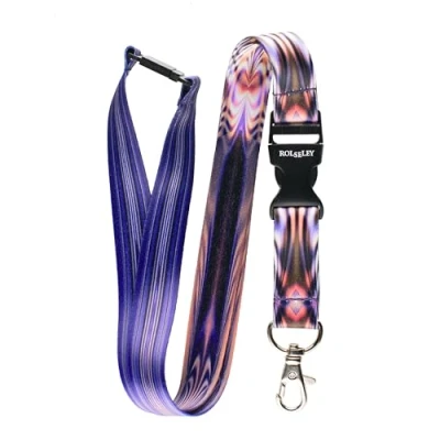 Image of ROLSELEY Lanyard Neck Strap PLASMA ABSTRACT Pattern With Metal Lobster Claw Clip and Safety Breakaway for ID Passes Everyday Use at Office, School, Events