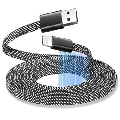 Image of Magtame Magnetic Coiled Lightning Cable, 5FT MFi Certified USB A iPhone Charger Cord Fast Charging, Flat Tangle Free Cable Braided Compatible with 14 13 12 11 Pro Max XR XS X 8