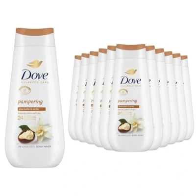 Image of Dove Advanced Care Sulphate Free Body Wash for Women Made with Skin Natural Nourishers and Micromoisture Provides 24 Hours Renewing Lotion Soft Softer Skin, 225ml Pack of 12
