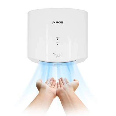 Image of AIKE Hand Dryer 10 Seconds to Dry, High Speed Energy Saving Electric Automatic, Commercial for Kitchen, Bathroom and Toilet AK2630S 220v 1400W White