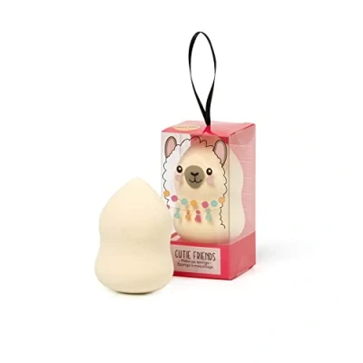 Image of Legami Make Up Sponge, for the Application of Foundation and Concealers, spreads Product without absorbing too much, Practical uniform layout, Soft to touch, Diameter 4 cm, Llama Theme