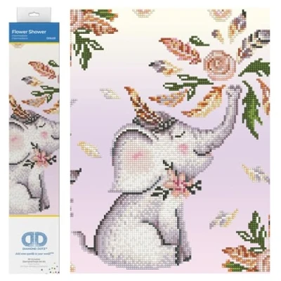 Image of Diamond DOTZ Painting Kit, Intermediate, DD6, Canvas, Flower Shower, 32 x 37cm