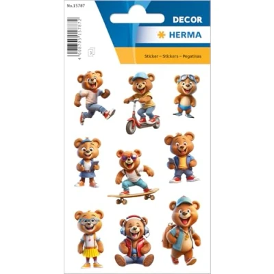 Image of HERMA Teddy Bear Sticker, Animal Sticker for Children and Toddlers, Children&#039;s with Motif Album Scrapbook Photo Gift Birthday Decoration Letters Crafts