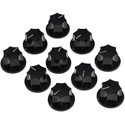 Image of Dopro 10pcs Import Metric Size Small Jazz J Bass Tone Knob Guitar Effect Pedal Knobs Black