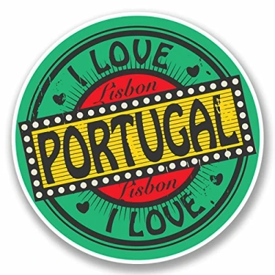 Image of 2 x 10cm Lisbon Portugal Sticker Car Bike Laptop Map Flag Travel Luggage #9782 (10cm Wide High)