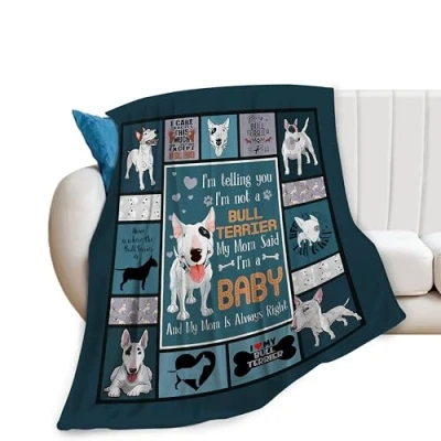 Image of Fuzawet Bull Terrier Blanket Dog Gifts for Girls Women Super Soft Cozy Cute Stuff Throw Blankets Animal Fleece Plush Bedding Men Kids Boys Bed Decor 40&#039;&#039;X50&#039;&#039;