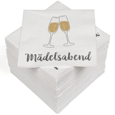Image of HEKU 100 Napkins, 3 ply, 33 x cm, Absorbent and Practical Packaging, Made in Europe, Ideal for Weddings, Anniversaries Special Occasions, Girls&#039; Evening