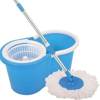 Image of elitezotec New Spin Mop 360 Spinning Rotating Bucket Microfiber Cleaning Polishing 3 Dry Heads