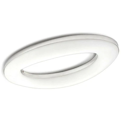 Image of Oakley Flush Ceiling 40W LED 3000K, 3200lm, Polished Chrome, Frosted Acrylic