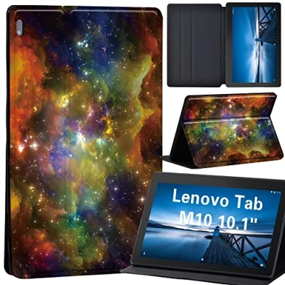 Image of Case for Lenovo Tab M10 TB X605F/ X605L/ X505F/ X505L Leather Tri Fold Stand Cover 10.1 Inch Tablet (colorful starry sky)