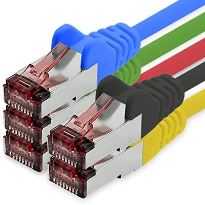 Image of Cat6 Network Cable 5 X 1m Color Ethernet Lan Sftp Pimf Patch 1000 Mbit s
