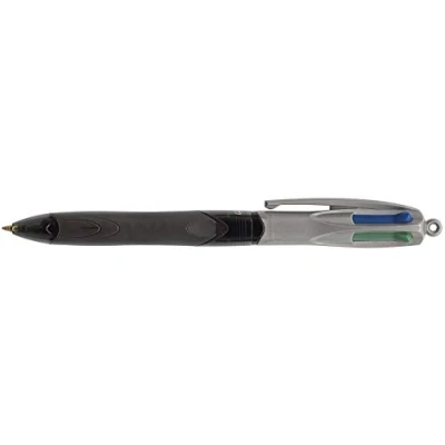 Image of BIC 4 Colours Grip PRO Clip On Retractable Ballpoint Pen Medium Black, Blue, Green, Red, Grey, Pen, Medium, 1 mm, 0.016 in)