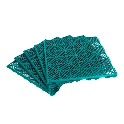 Image of KCT Single Pack Green Garden Non Slip Interlocking Path Tiles 5 Pieces Total Weatherproof Decking Boards