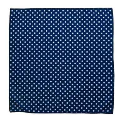 Image of Navy Blue Retro Polka Dot Bandana