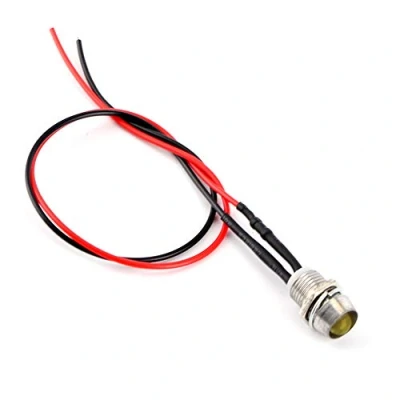 Image of Aramox motorcycle Dash lights LED Panel Pilot Light, 4Pcs Set 12v 8mm Warning light Indicator Lamp Car Van(Amber Light)