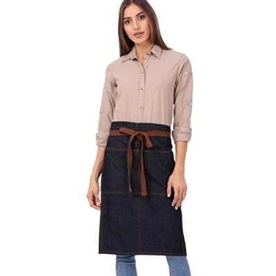 Image of Chef Works B345 Memphis Bistro Apron, Size: 609 mm L x 812 W, Colour: Indigo