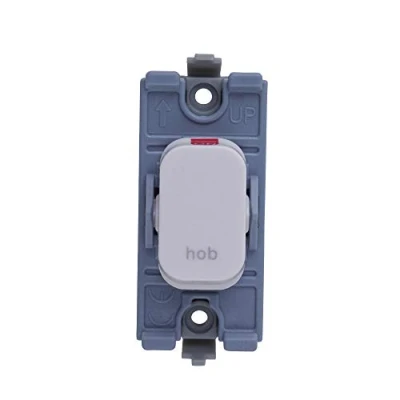 Image of Schneider Electric Lisse White Moulded Rocker Switch Module, for Hob, Double Pole, 20AX, GGBL20DPHOW, White, Pack of 6