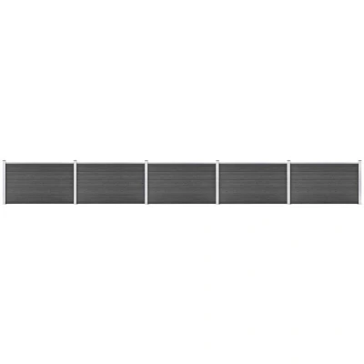 Image of vidaXL Fence Panel Set WPC 872x105 cm Black