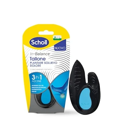 Image of Scholl In Balance Pain Relief Shock Absorbing Insoles for Heel, Achilles Tendon, Size S, Men and Women