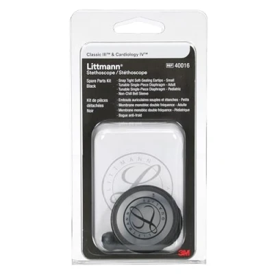 Image of 3M Littmann Stethoscope Spare Parts Kit, Classic III and Cardiology IV , Black, 40016