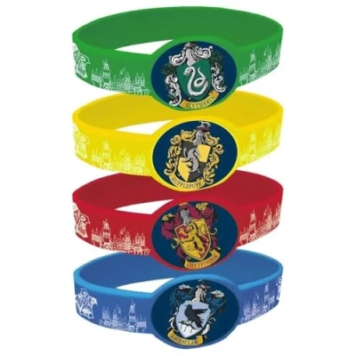 Image of Assorted Color Harry Potter Stretchy Bracelets Pack of 4 Magical Wristbands for Fans
