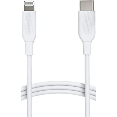 Image of Amazon Basics USB 2.0 Type C to Lightning Cable (MFi Certified), 1.8 m, White