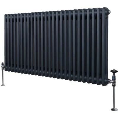 Image of MonsterShop Traditional 2 Column Radiators 600 x 1192mm Anthracite Grey