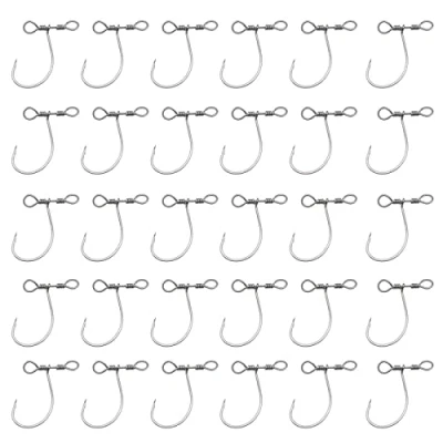 Image of EMSea 30pcs Drop Shot Fishing Hooks with Rig and Swivel in line for Bass Perch Catfish Trout Carp Crucian