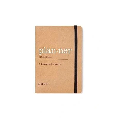 Image of Letts Eco Writers Words A6 week to view 2024 diary kraft