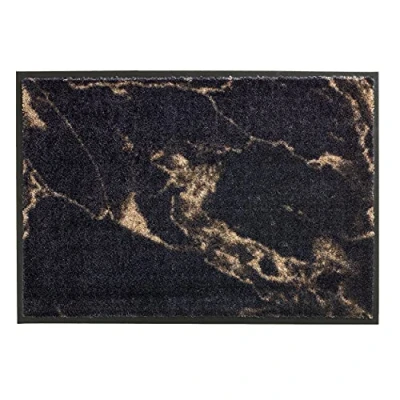 Image of Schöner Wohnen Kollektion Durable Miami Dirt Trapper Mat Tufted Doormat 50 x 70 cm in Marble Anthracite Taupe Washable Clean Run