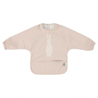 Image of Trixie Long Sleeve Bib Mrs. Rabbit Mealtime Essential 6m+ Waterproof OEKO TEX Certified Pink