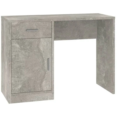 Image of vidaXL Desk with Drawer&amp;Cabinet Concrete Grey 100x40x73 cm Engineered Wood